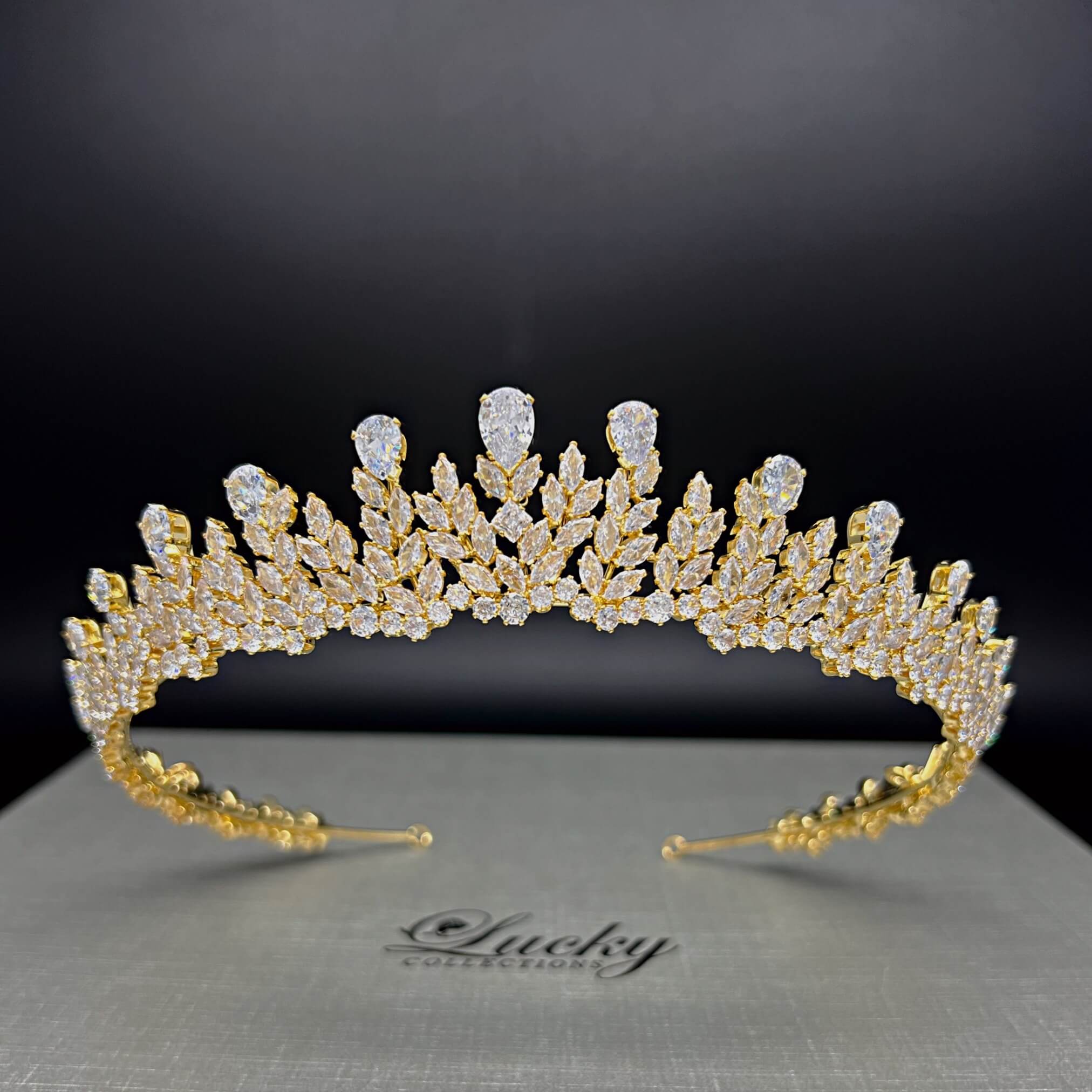 Zirconia Bridal and hot Quinceanera Tiara, Graceful Design by Lucky Collections