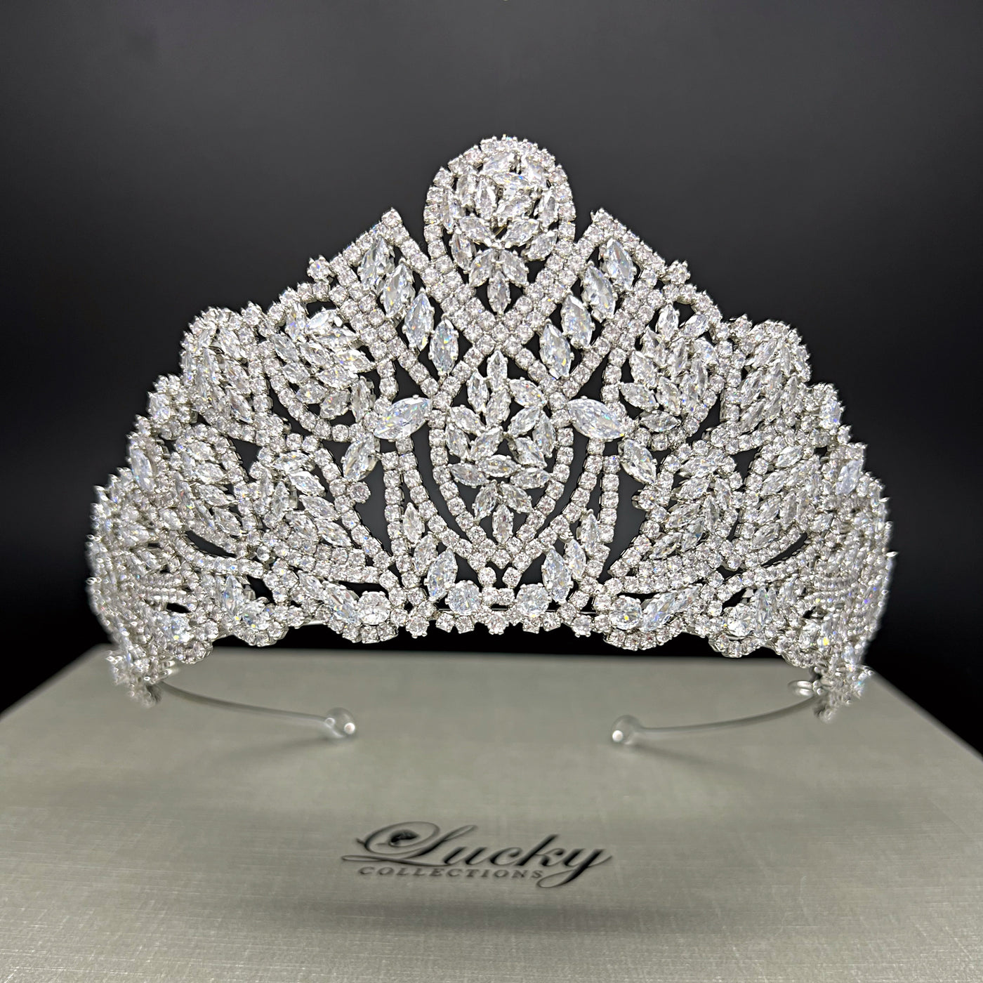 Quinceanera Tall Crown Tiara, Corona Alta, Pageant Crown, Tiara for Bride